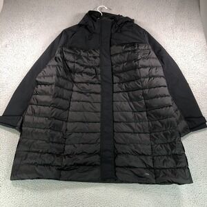 Lands End Coat Womens 3X Plus‎ Black 600 Down Puffer Hooded Hyperdry Parka NEW